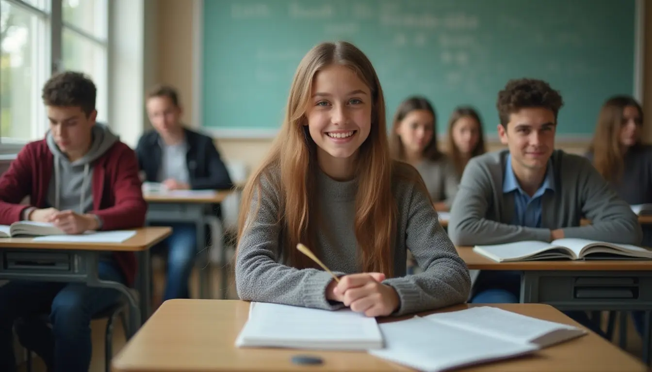 ANgielski szkoła dziewczyna w szkole angielskiego